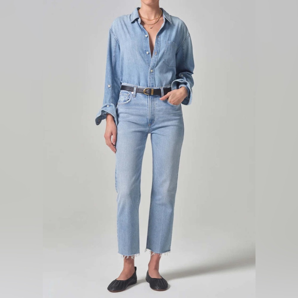 Citizens Of Humanity Light Blue Cropped Ankle Jeans